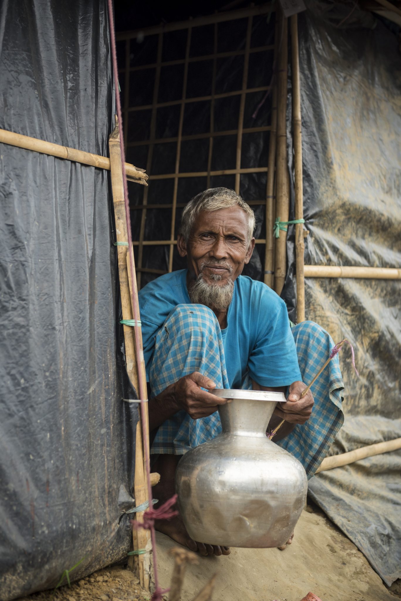 Rohingya Muslim man in refugee camp near Cox's Bazar, Bangladesh